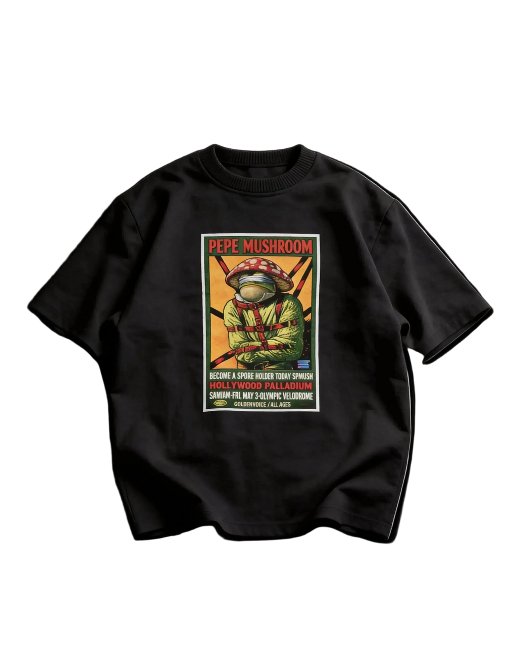 Pepe Mushroom Retro Psychedelic Concert Poster T-Shirt
