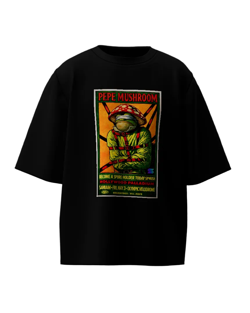 Pepe Mushroom Retro Psychedelic Concert Poster T-Shirt