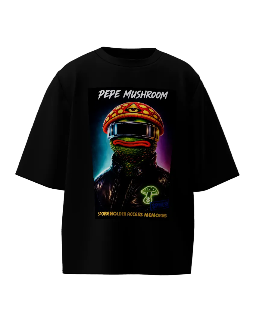 Pepe mushroom graphic T-shirt, X Daft Punk