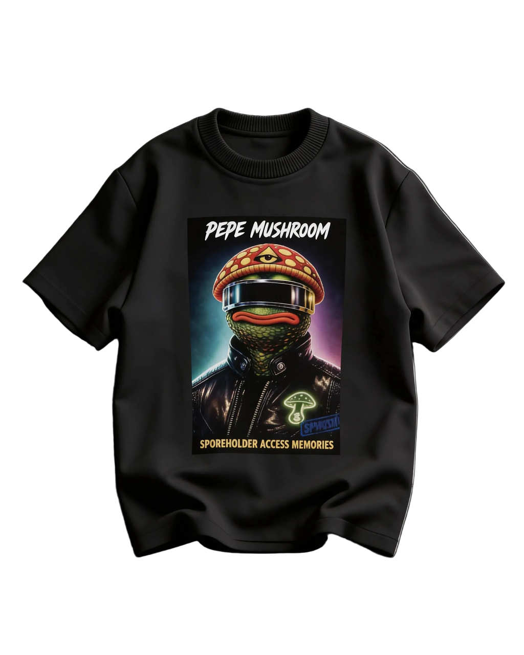 Pepe mushroom graphic T-shirt, X Daft Punk