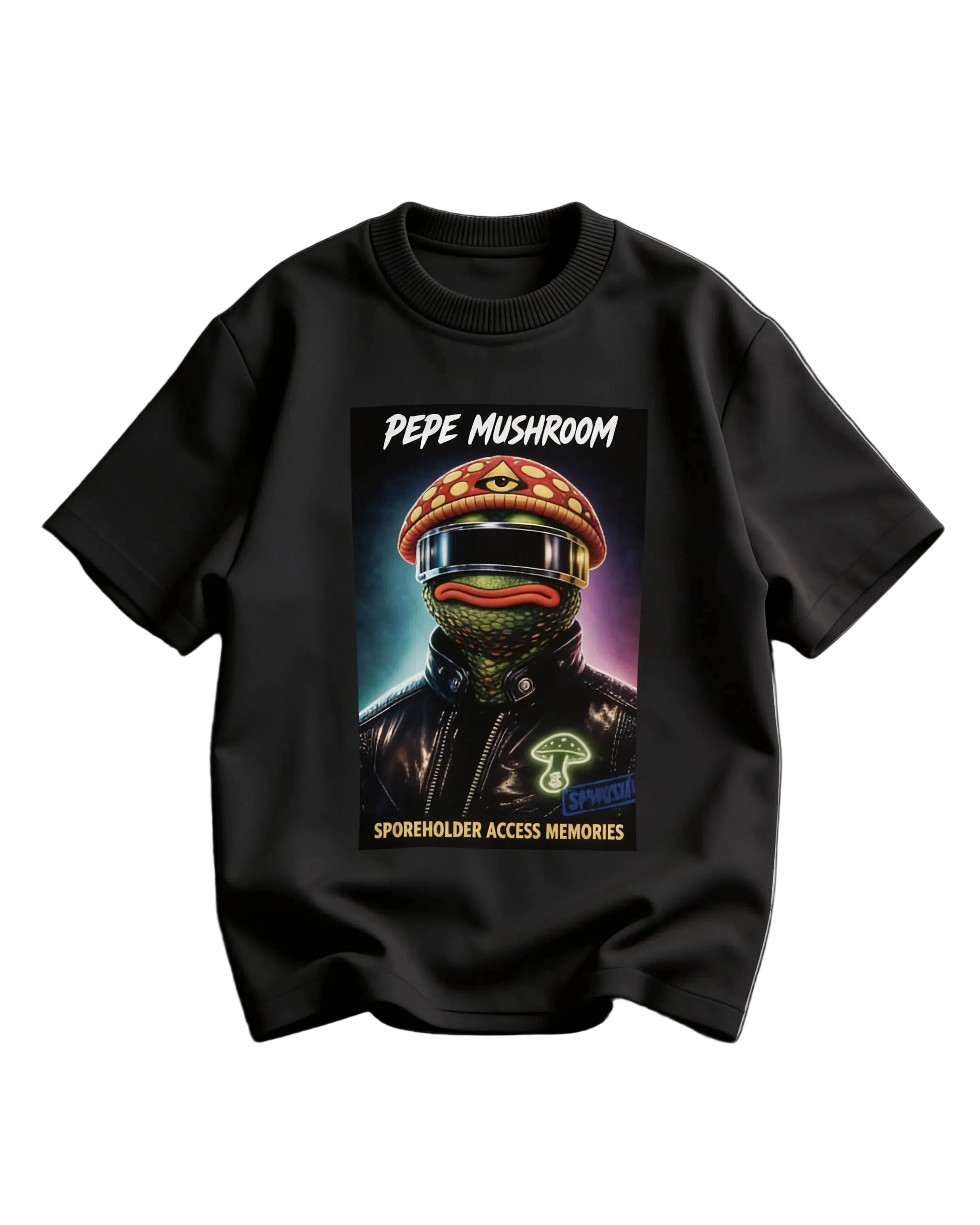 Pepe mushroom graphic T-shirt, X Daft Punk